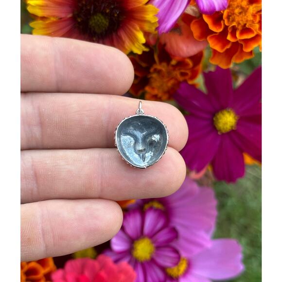Sterling Silver Barn Owl Face Charm - Picture 4 of 5